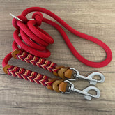 Guia de couro e corda premium | Vermelho Fogo