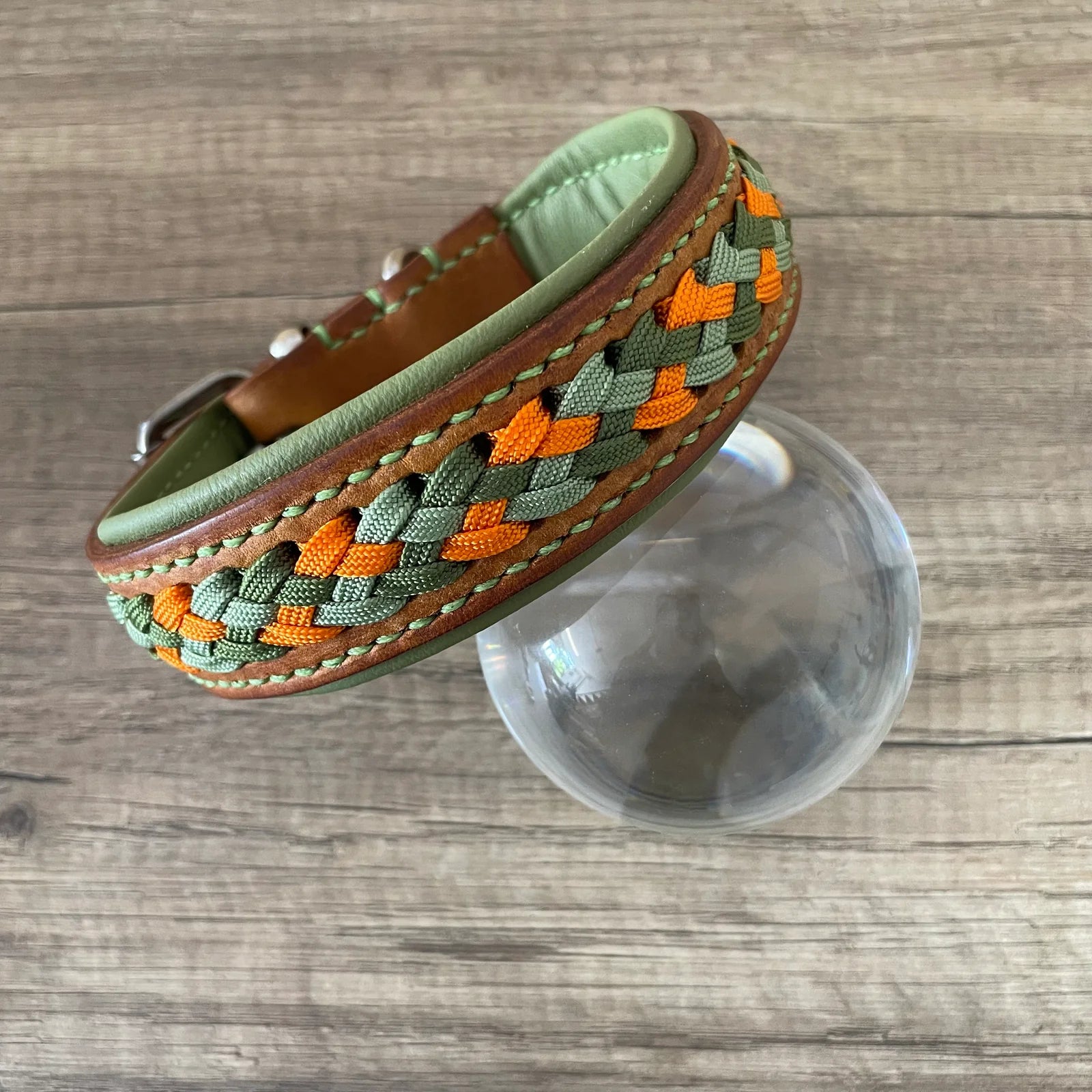 Coleira de couro e paracord | Frog