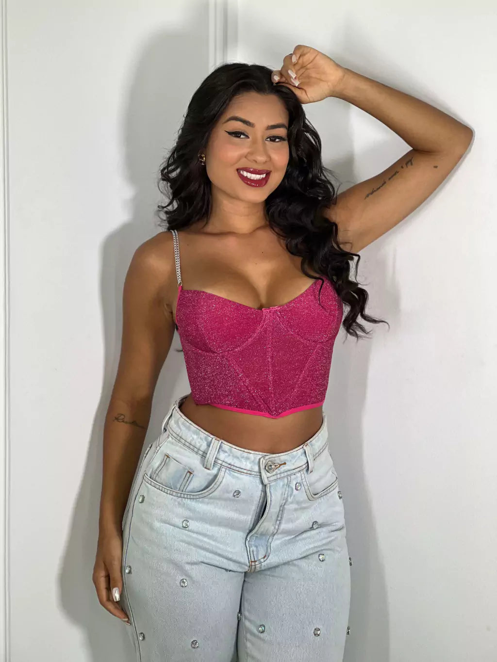 Corselet Glamour Rosa Pink