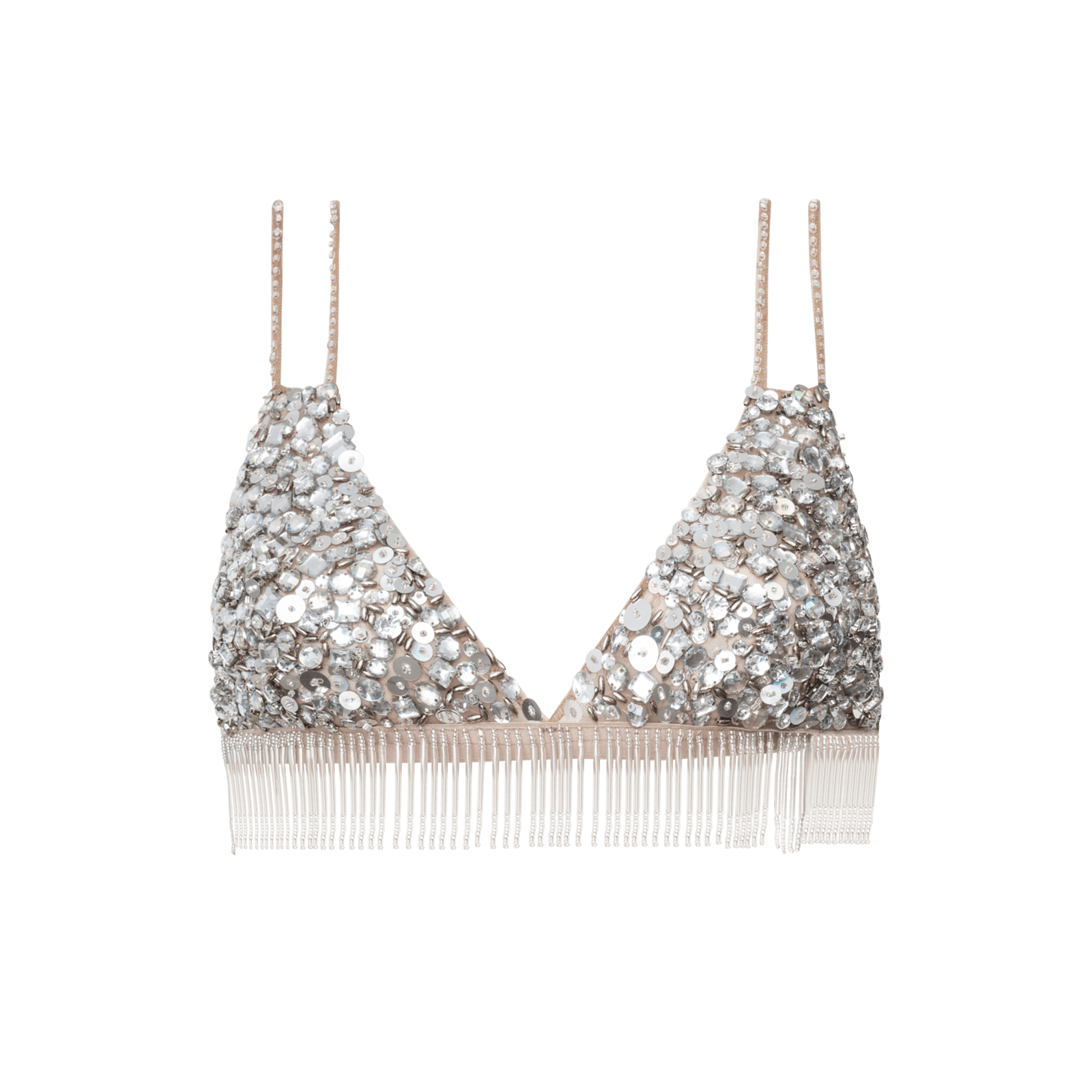 Top Alça Dupla Prata | Bordado À Mão