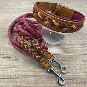 Coleira de couro e paracord | Grapes