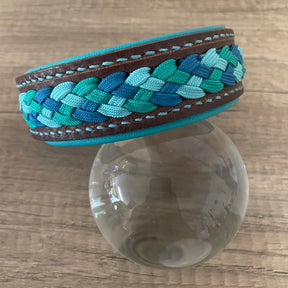 Coleira de couro e paracord | Cascata